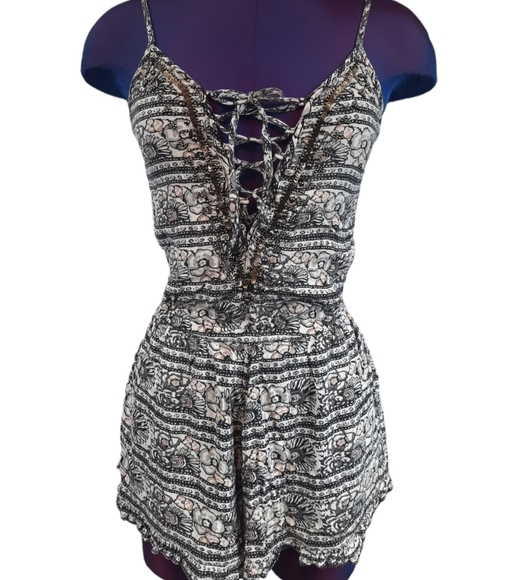 American‎ Eagle Bohemian Romper Corset Deep Plunge Corset Size XS Women's - Picture 1 of 9